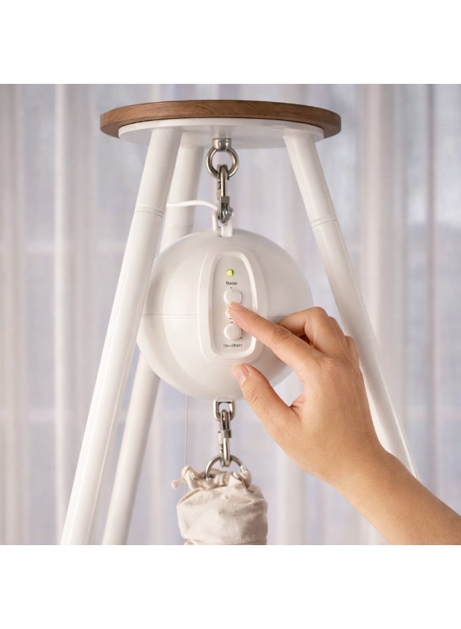 Moonboon Classic Baby Sleep Bundle - Organic Sleep System Hammock | Includes Bluetooth Motor & Tripod Stand | Danish Design for Better Baby Sleep (Nature, White Tripod) - Image 5